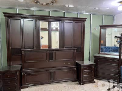 اوضة نوم شغل توصاية خشب زان ولاتي كلا ملبسة قشرة زان