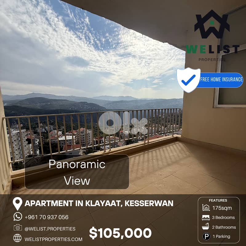 Apartment for sale in Klayaat شقة للبيع في منطقة القليعات 0