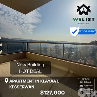 Apartment for sale in Klayaat, Kesserwan شقة للبيع في منطقة قليعات