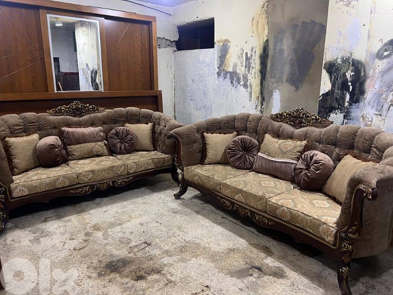 طقم كنبايات خشب زان اربع قطع 0