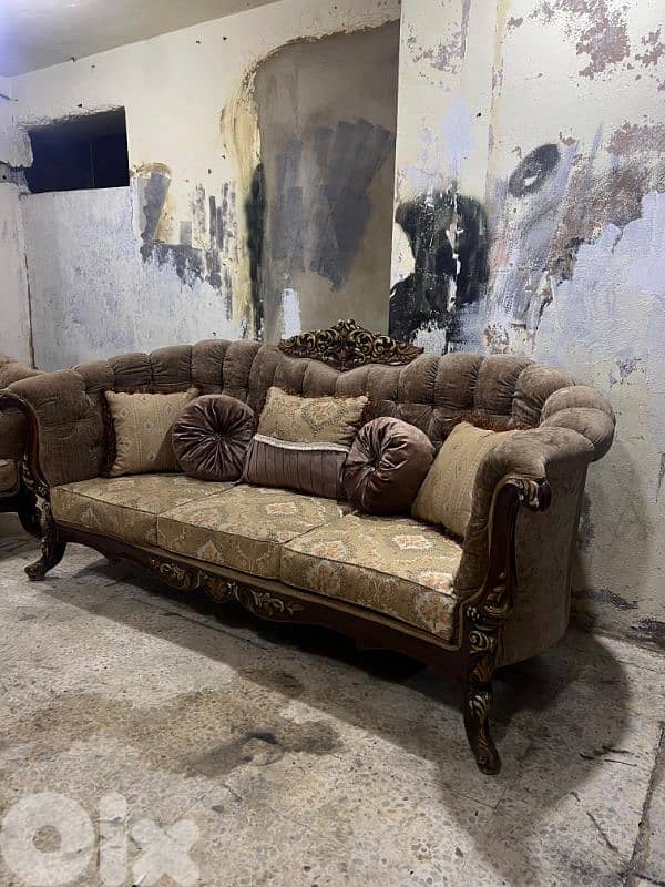 طقم كنبايات خشب زان اربع قطع 1