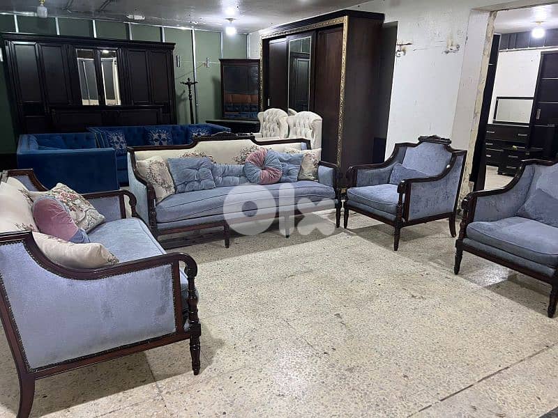 طقم كنبايات ستيل خشب زان اربع قطع 1