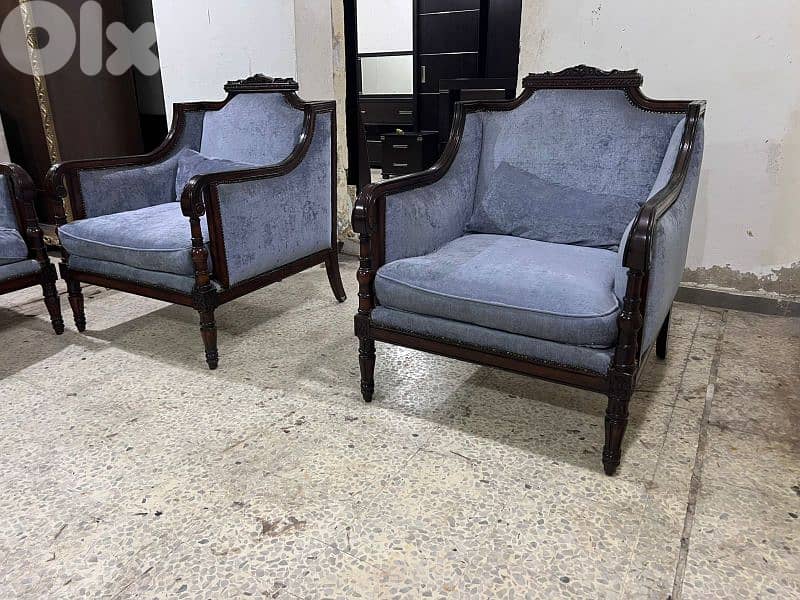 طقم كنبايات ستيل خشب زان اربع قطع 2