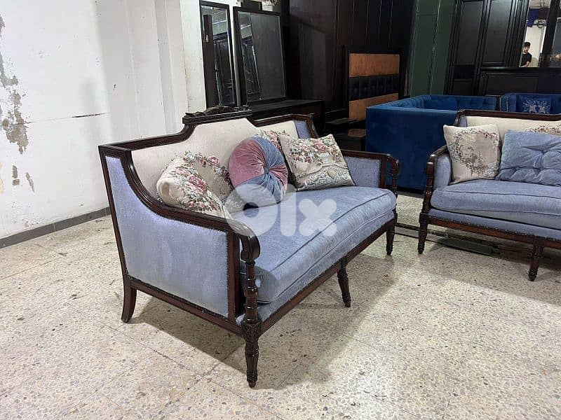 طقم كنبايات ستيل خشب زان اربع قطع 3