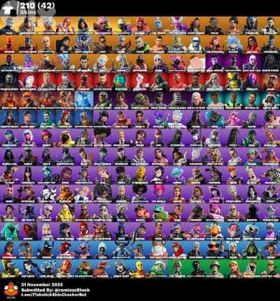 210 skins Fortnite account