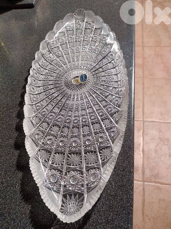 Bohemia crystal long oval plate 0