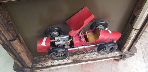 Vintage Handmade Red Race Car Model