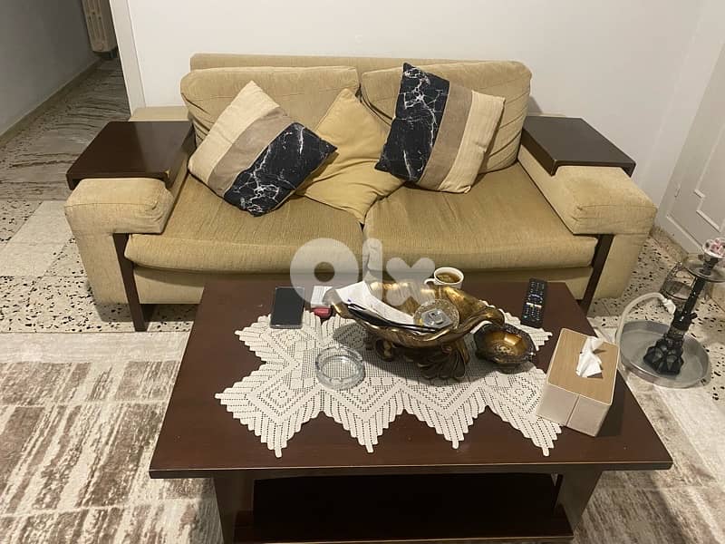 Living room beige color and wood 0