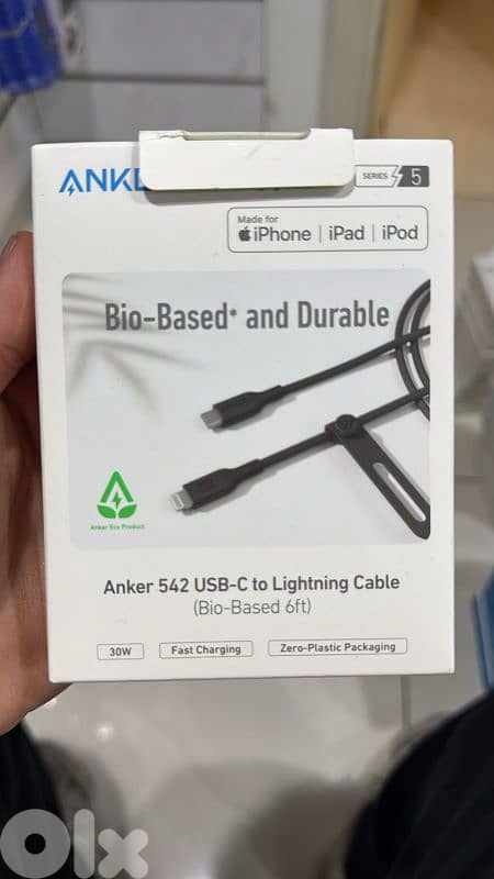 Anker 542 usb-c to lightning 6ft black 0