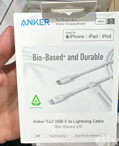 Anker 542 usb-c to lightning 6ft white
