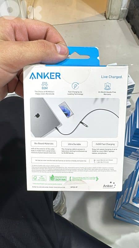 Anker 544 Neylon usb-c to usb-c cable 3ft 240w black 1