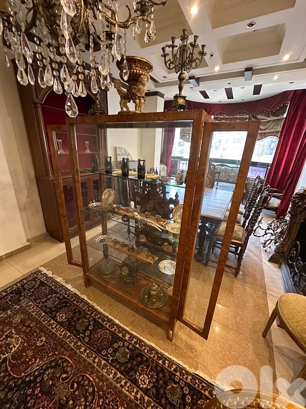 Czech Biedermeier Display Cabinet in Walnut and Spruce, 1830s 5