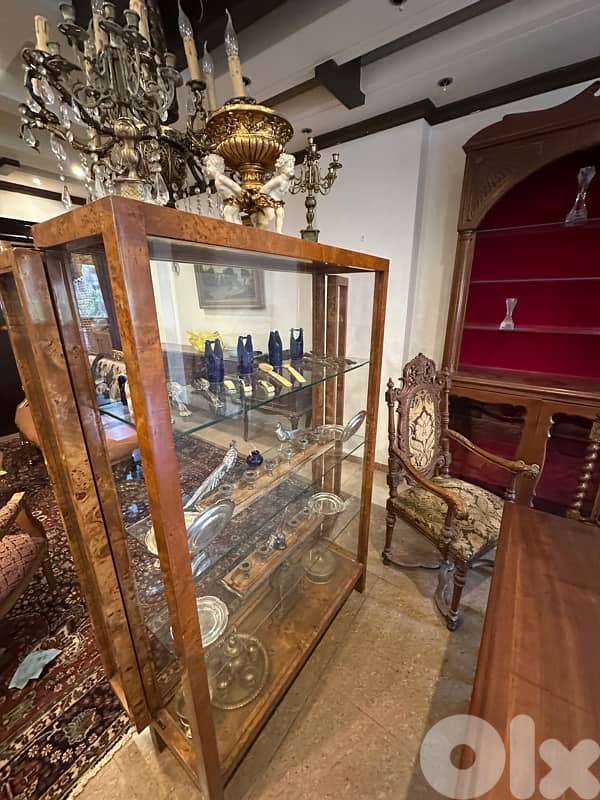 Czech Biedermeier Display Cabinet in Walnut and Spruce, 1830s 9