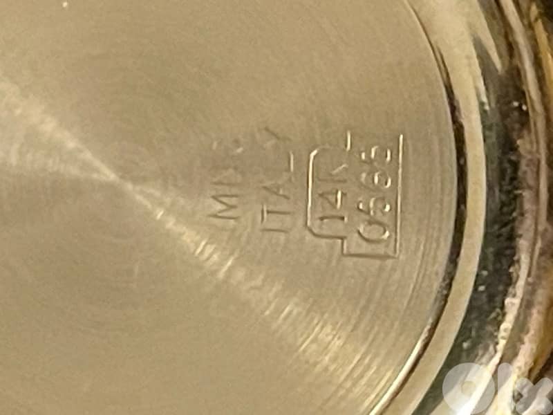 14k solid gold 0.585 Genève supreme made in italy for men, 33.5mm 3