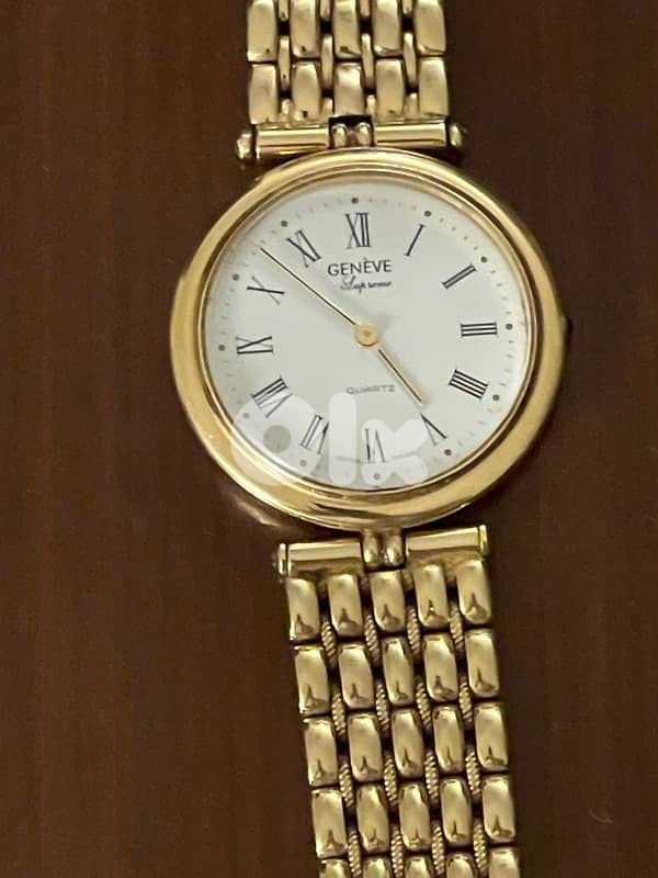 14k solid gold 0.585 Genève supreme made in italy for men, 33.5mm 5