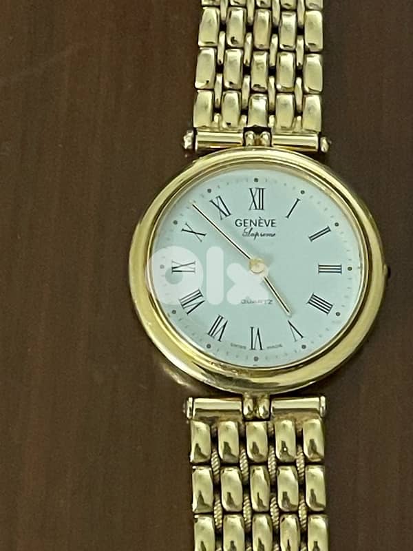 14k solid gold 0.585 Genève supreme made in italy for men, 33.5mm 6
