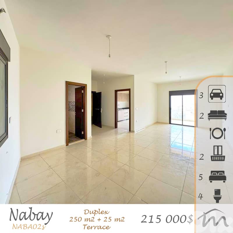 Nabay | Brand New 250m² Duplex + 25m² Terrace | 5 Bedrooms | Open View 0