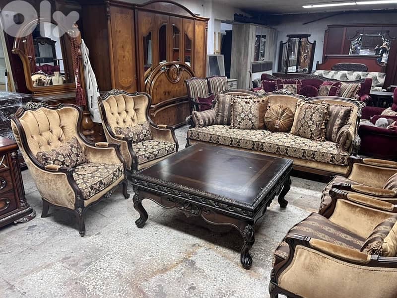 طقم صالون خشب زان 7