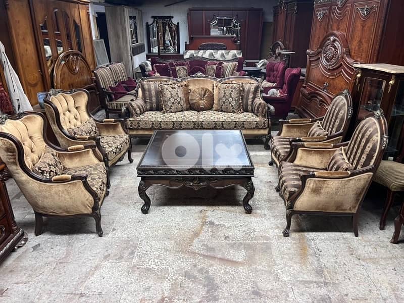 طقم صالون خشب زان 9