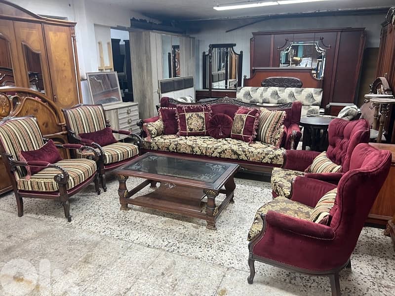 طقم صالون خشب زان 9