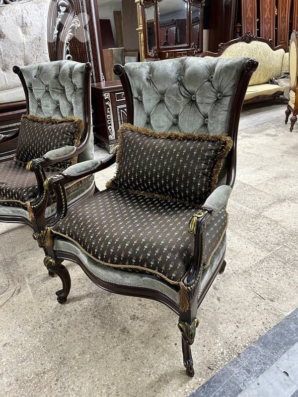 طقم صالون خشب زان حفر يد 9