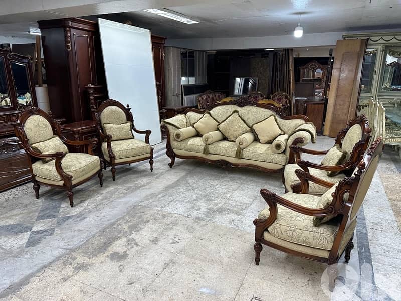 طقم صالون خشب زان 7