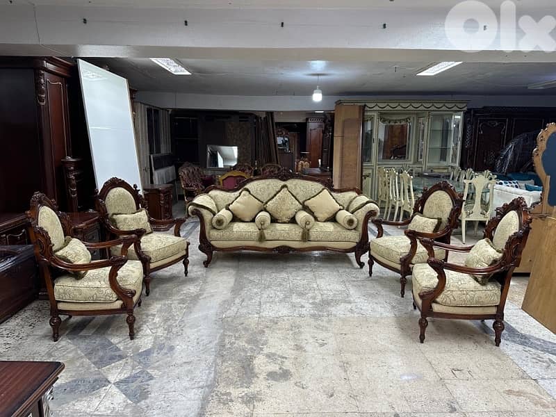 طقم صالون خشب زان 9