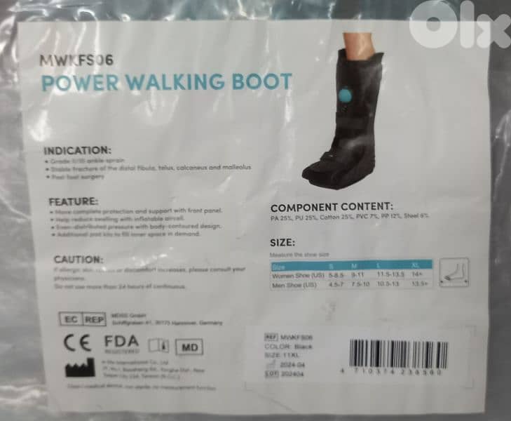 Ankle Splint (Walking Boot Style) دعّامة طبية لتثبيت الكاحل والقدم 3