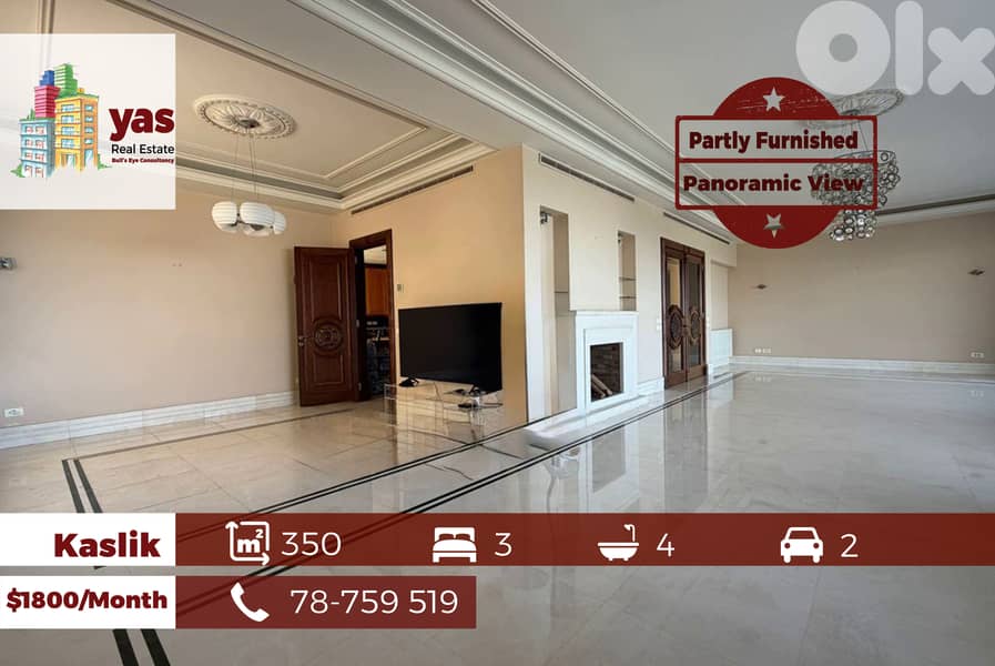 Kaslik 350m2 | Rent | Partly Furnished | Sea View | Luxury | EH/IV 0