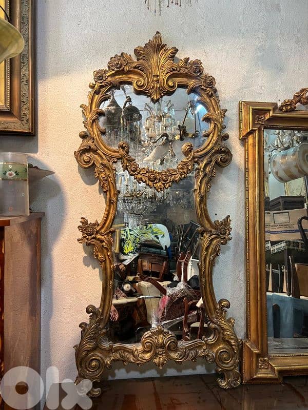 French mirroir antiques مراي فرنسية تنزيل ماء ذهب شغل حفر مميز روعة 0