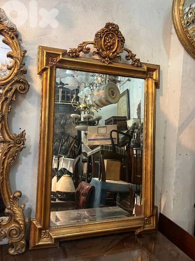 French mirroir مراي ناعمة فرنسية خشب حفر ناعم روعة سعر لقطة