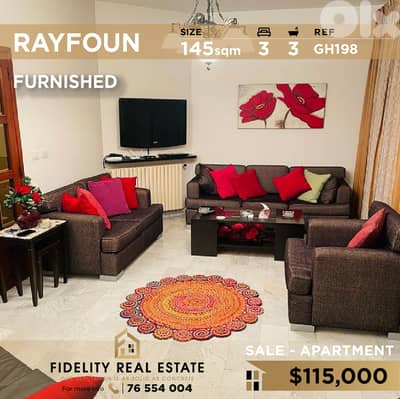 Apartment for sale in Rayfoun GH198 شقة مفروشة للبيع في ريفون