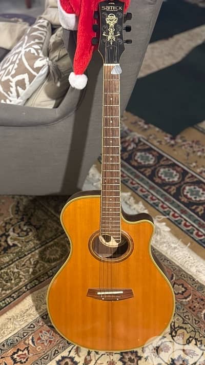 Samick Acoustic-Electric Guitar + Roland Amplifier