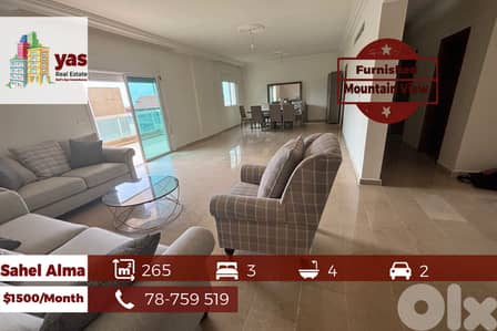 Sahel Alma 265m2 | Furnished | Rent | Mountain View | Quiet | EH/IV