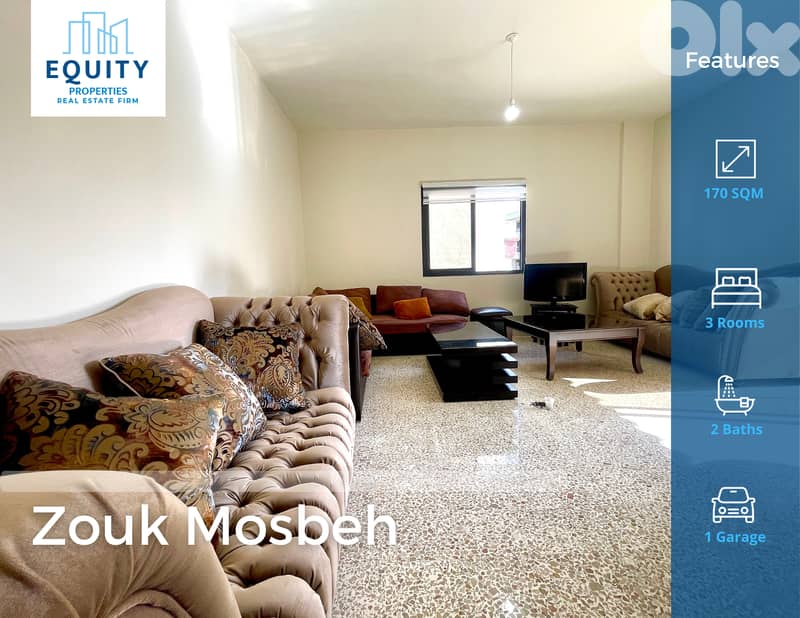 Furnished 170 SQM Apartment For Rent In Zouk Mosbeh #RK230525 0