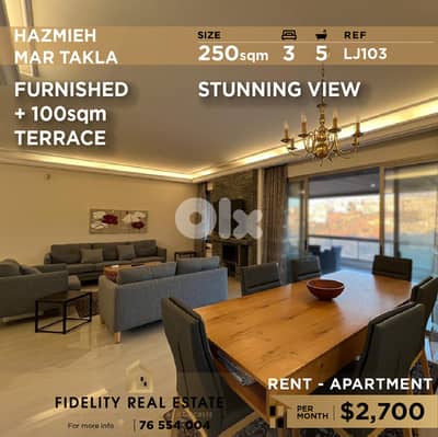 Apartment for ent in Hamzieh LJ103 شقة  للإيجار في الحازمية