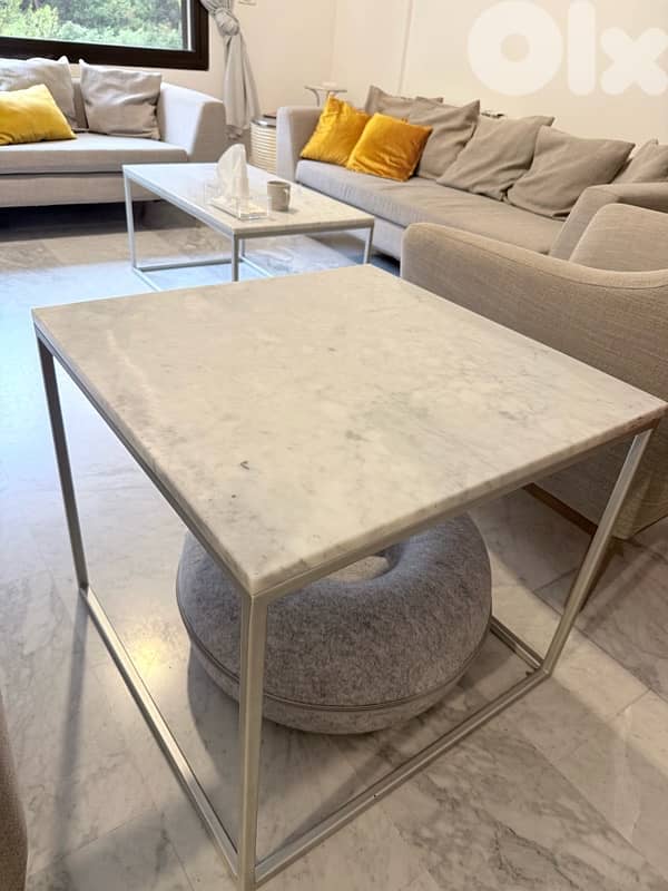 marble coffee tables set of 2 1