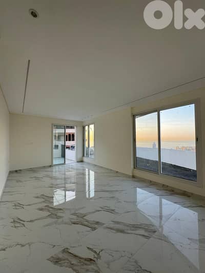 شقة مع تراس للبيع الجية مطل بحر- Apartment with terrace for Sale Jiyye