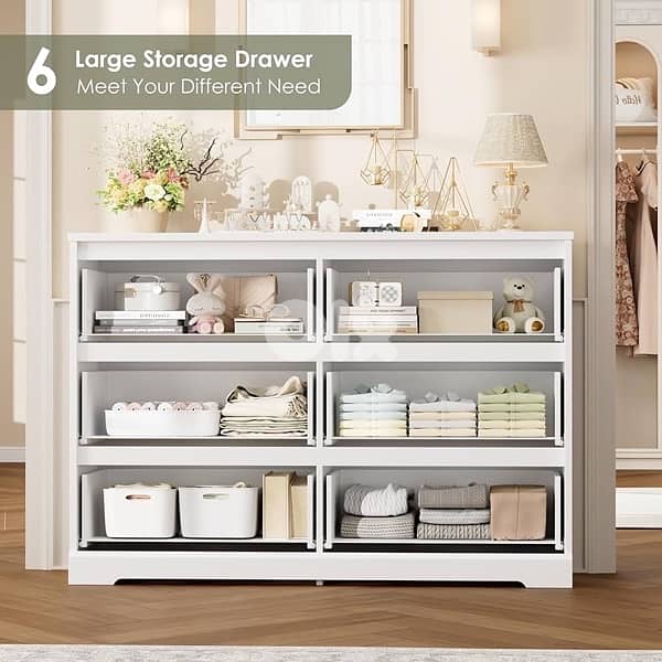 FOTOSOK White Dresser, 47.2 Inch Tall White Dresser 2