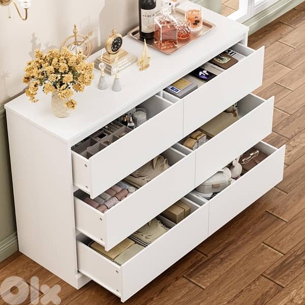 FOTOSOK White Dresser, 47.2 Inch Tall White Dresser 3