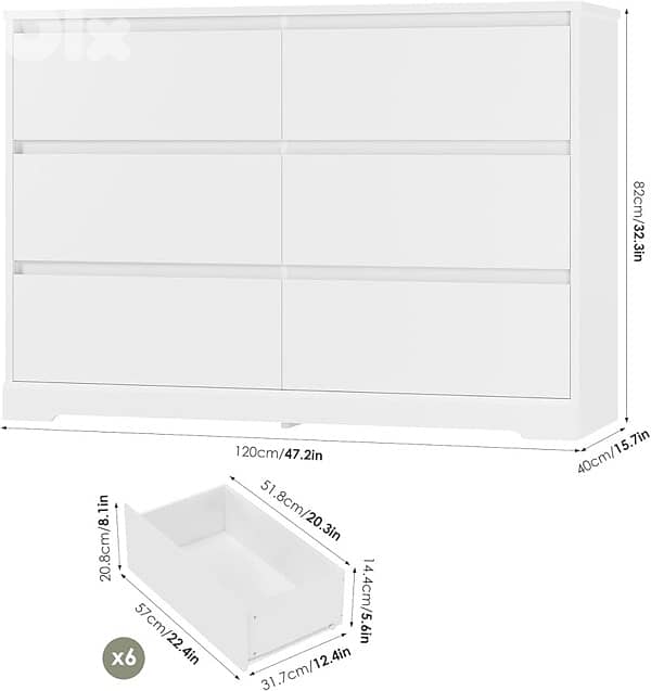 FOTOSOK White Dresser, 47.2 Inch Tall White Dresser 4