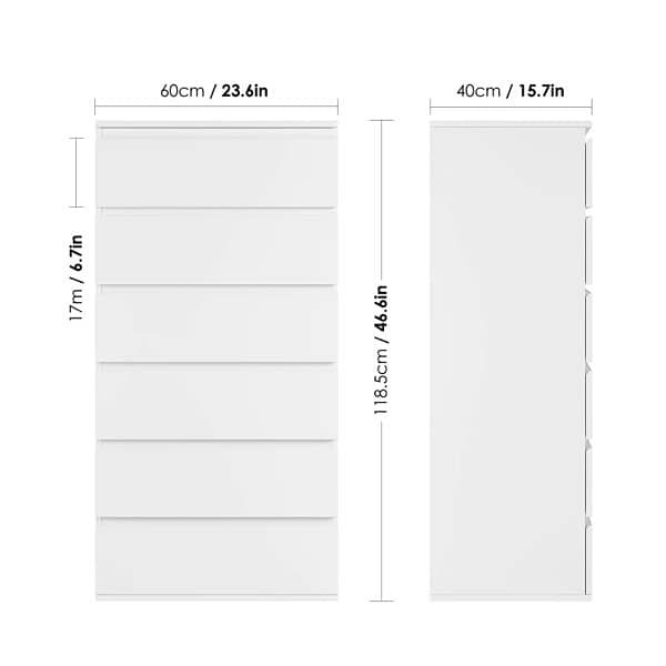 Homfa 6 Drawer White Dresser, Modern Storage Cabinet 0