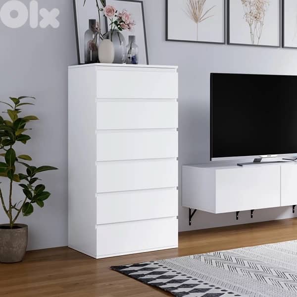 Homfa 6 Drawer White Dresser, Modern Storage Cabinet 2