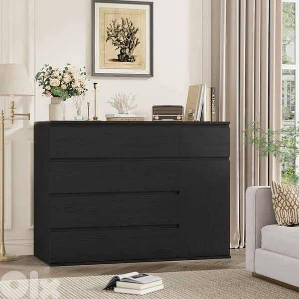 Homfa 5 Drawer Dresser with Door, Modern 1