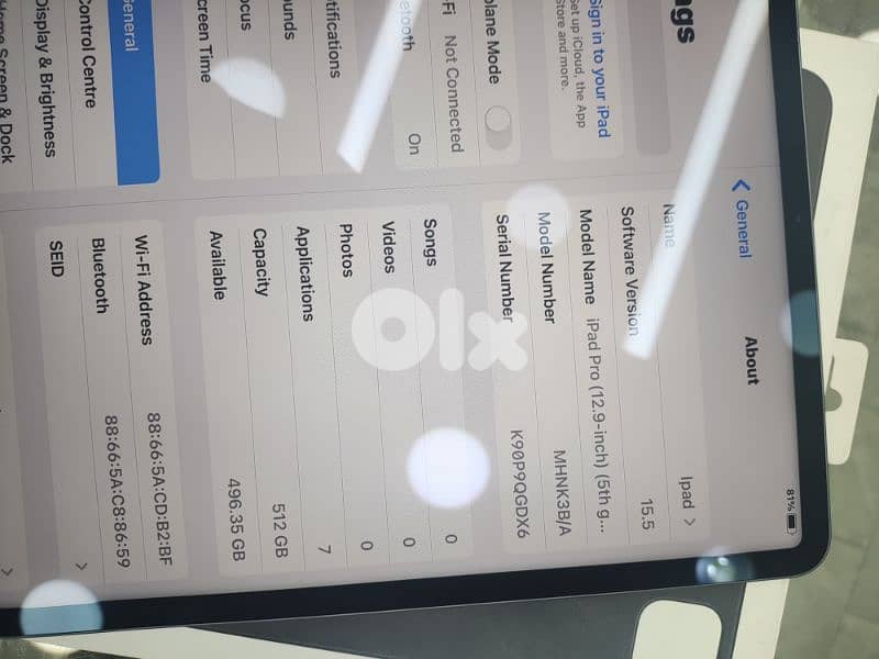 Apple ipad pro m1 12.9  512GB 1