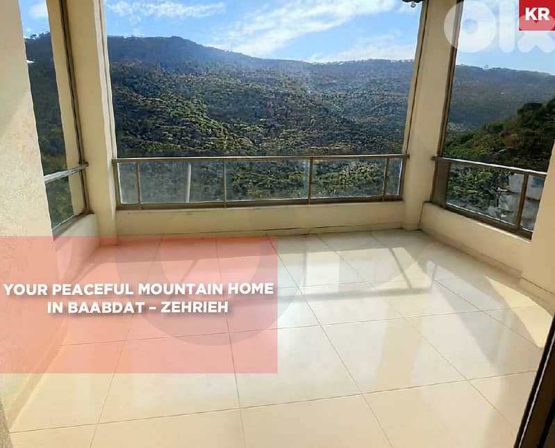 Apartment with panoramic mountain view in Baabdat-Zehrieh REF#KR129123 0