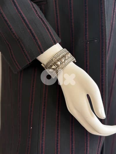 Antique handmade ethnic jewelry silver bracelet from south Oman