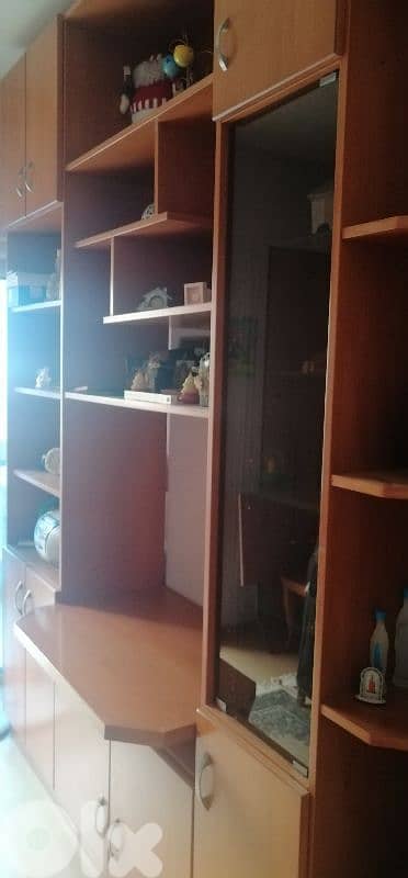 Wall vitrine and TV stand for living room for sale