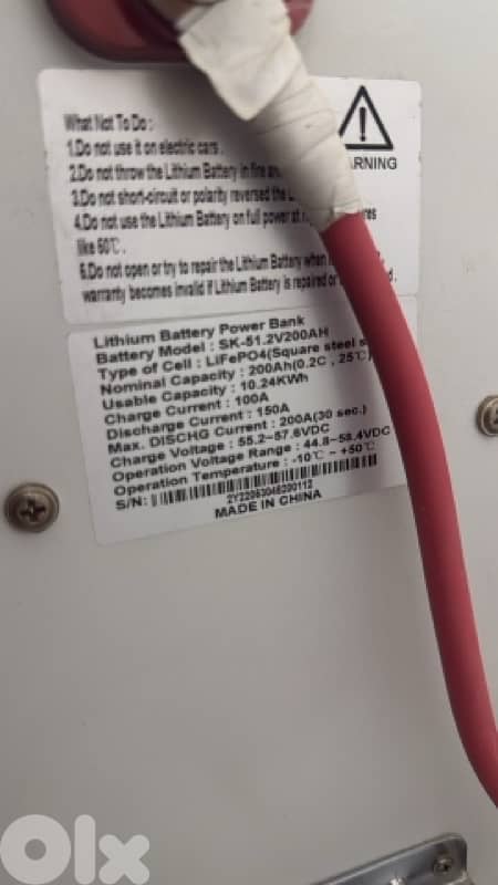 بطارية Lithium للبيت مع Inverter – حالة ممتازة 0