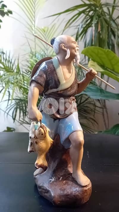 Vintage Chinese Shiwan Mudman Fisherman Figurine